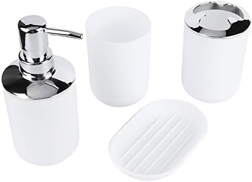 PerGar 4-Piece Bathroom Accessories Set White