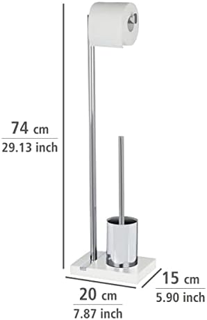 WENKO 20486100 Toilet Brush with Roll Holder Noble White