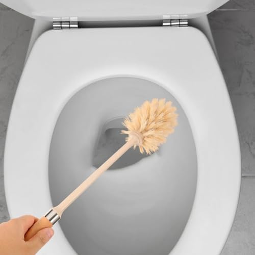 NLIEOPDA Toilet Cleaning Brush Set with Wood Handle