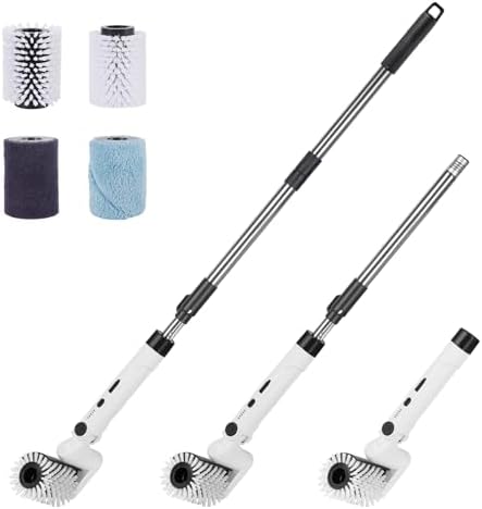 Yutesiri Cordless Waterproof Toilet Brush with 4 Heads 1