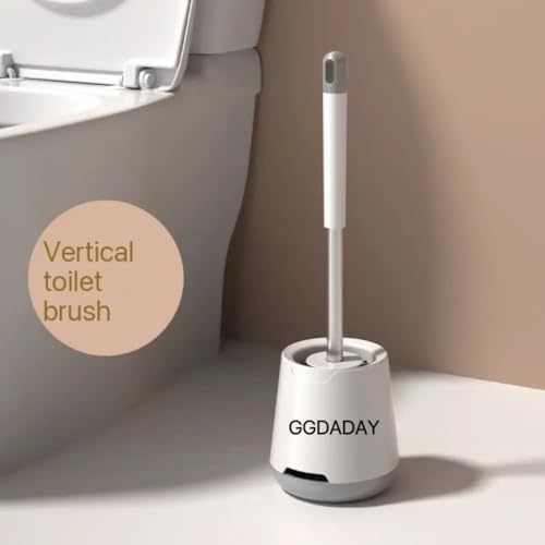 GGDADAY Silicone Toilet Brush with Holder Set