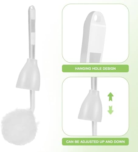 Tofficu 5Pcs Soft Toilet Bowl Brush White Polypropylene