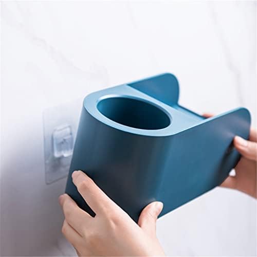 Wall-Mounted Toilet Brush with Holder Set TPR Soft Silicone Brush Light Blue