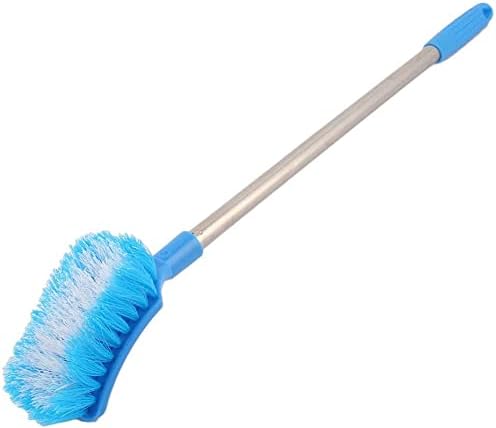 Blue Plastic Rectangle Toilet Brush with Non-Slip Handle