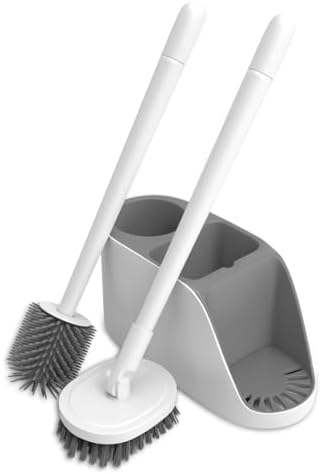 BITOPE 2-in-1 Toilet Brush with Holder and Floor Scrubber