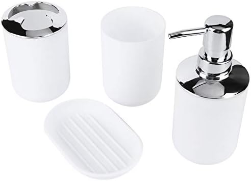 PerGar 4-Piece Bathroom Accessories Set White