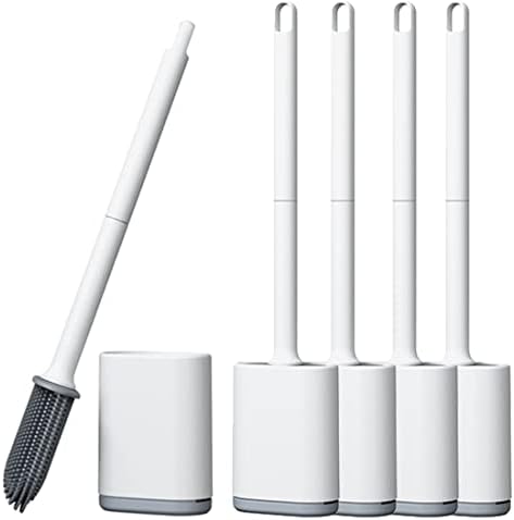 Flexible Silicone Toilet Brush with Holder Set
