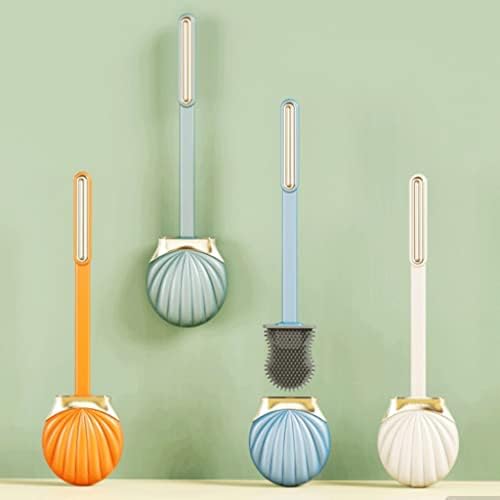 SUREK Soft Seashell Toilet Brush with Silicone Bristles