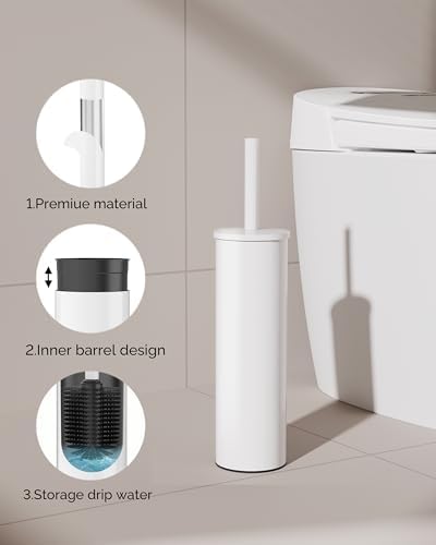 WZKALY Toilet Brush and Holder Set White