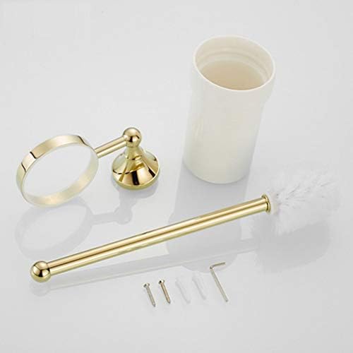 LUDSUY Golden Wall Mounted Toilet Brush Holder Set 1