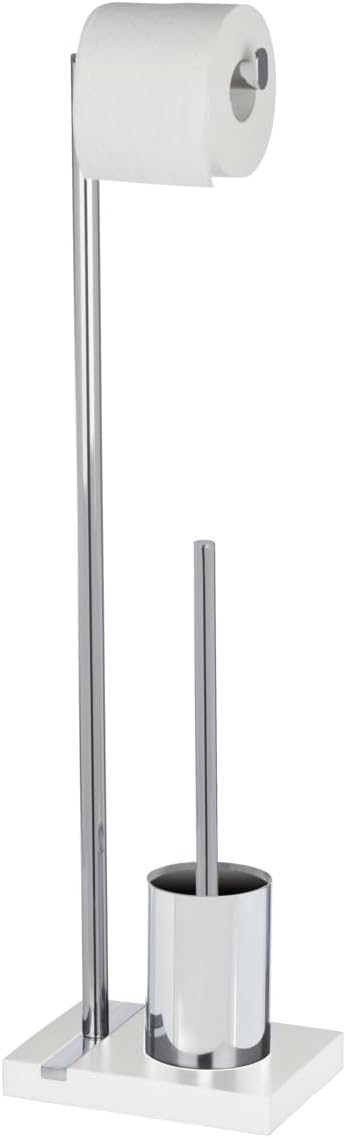 WENKO 20486100 Toilet Brush with Roll Holder Noble White