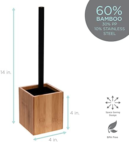 Bath Bliss Small Square Oslo Bamboo Toilet Brush