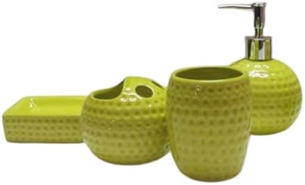 Ceramic Bathroom Decor Set 4 Pcs Green Eco-Friendly