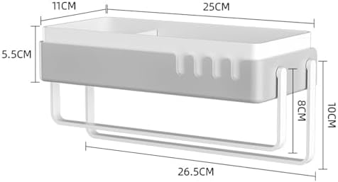 Bathroom Wall Organizer No Drilling Adjustable Hooks Racks