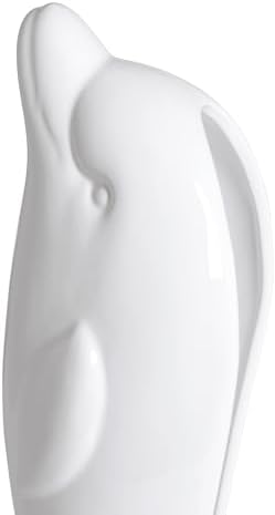 Dolphin Ceramic Toilet Brush Holder with Plastic Brush Set - White