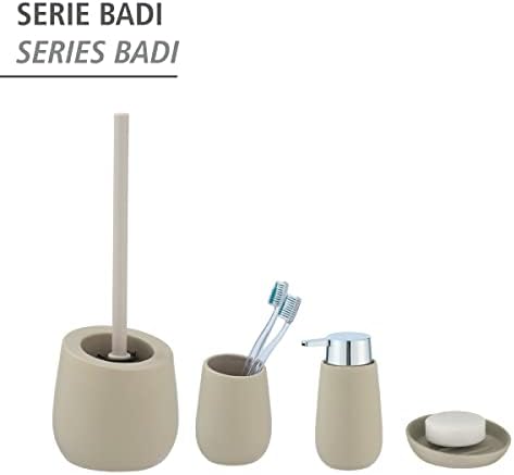 Wenko Badi Toilet Brush Holder - Ceramic Beige 135 x 38 x 135 cm