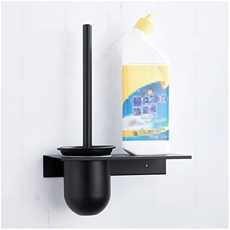 INPETS Toilet Brush Holder Matte Black Aluminum