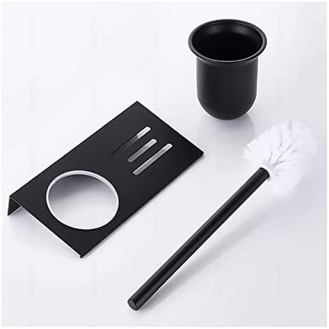 INPETS Toilet Brush Holder Matte Black Aluminum