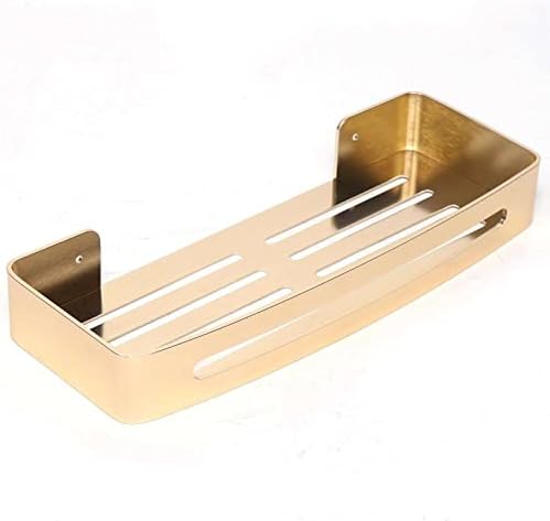 FINANCIALLY LIT LKOP Gold Aluminum Wall Mounted Shower Caddy