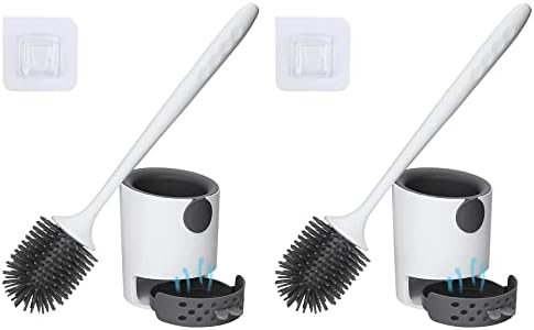 Nicfaky 2X Toilet Brush with Holder Set