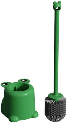 Frog Toilet Bowl Brush and Holder Set Green