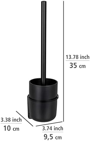 WENKO Turbo-Loc Toilet Brush Holder Set Black