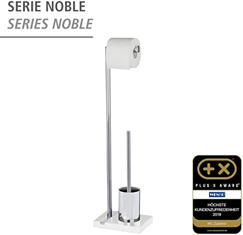 WENKO 20486100 Toilet Brush with Roll Holder Noble White