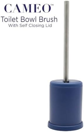 Toilet Bowl Cleaning Brush with Self-Closing Lid and Stainless-Steel Holder