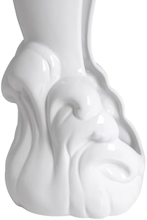 Dolphin Ceramic Toilet Brush Holder with Plastic Brush Set - White
