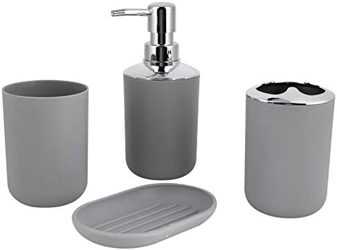 PerGar 4-Piece Bathroom Accessories Set Gray