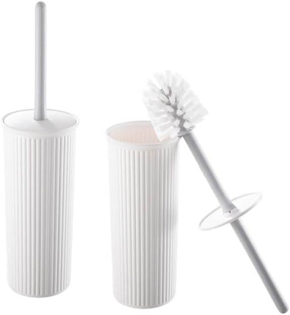 Superio Decorative Toilet Brush Set White 2 Pack