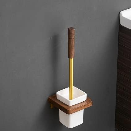YQBUER Toilet Brush with Aluminum Holder and Ceramic Cup