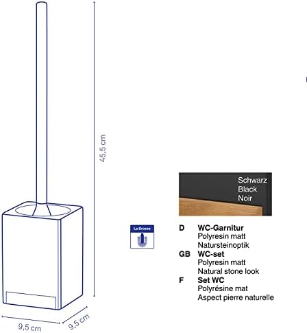 Kela Toilet Brush with Handle Black Cube 23690