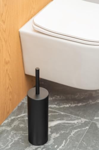 Modern Black Toilet Brush and Holder Set