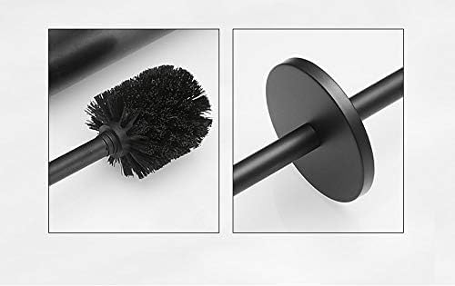 Matte Black Toilet Brush with Holder and Replaceable Brush Head