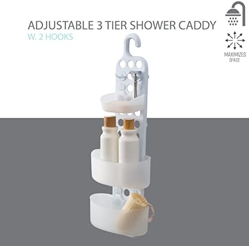 Bath Bliss 3 Tier Adjustable Shelves Shower Caddies in White