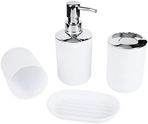 PerGar 4-Piece Bathroom Accessories Set White