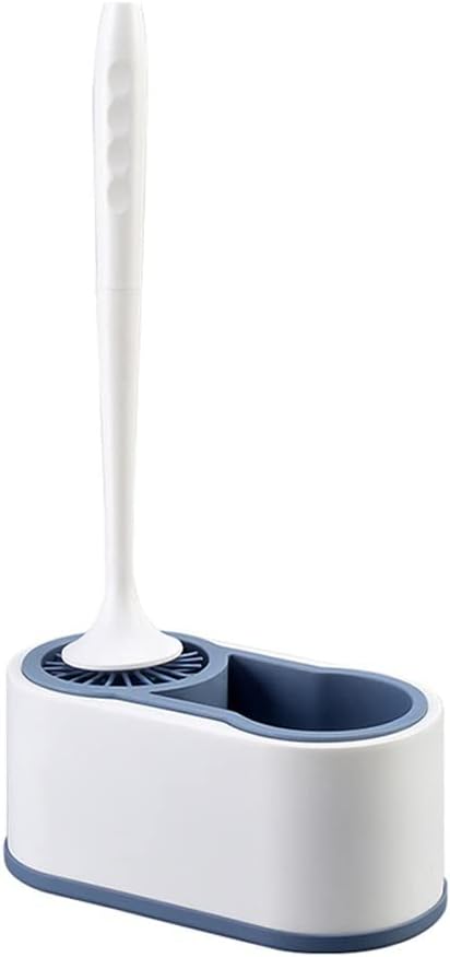 TPR Toilet Brush Holder Wall-Mounted Long Handle Brush for Toilet