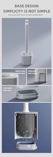 HEYPAL Toilet Brush and Holder Set with Silicone Head and Wall Mount