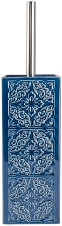 WENKO Cordoba Blue Toilet Brush Holder