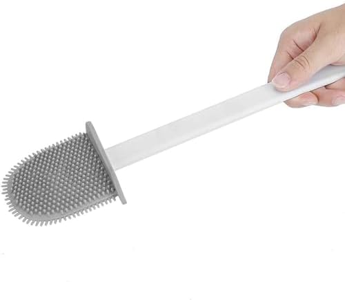 WELL HOME Toilet Brush and Holder White 360 Deep Cleaning
