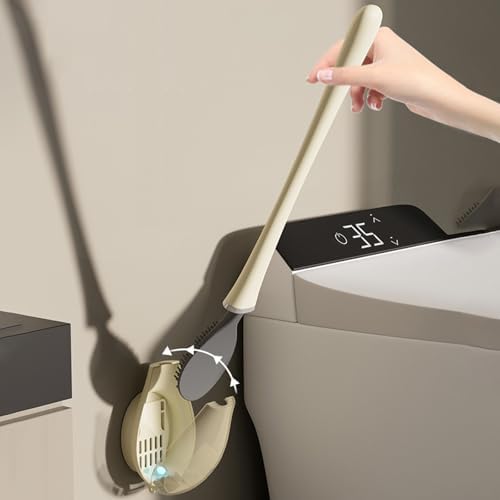 Modern Flexible Silicone Toilet Brush with Wall Holder Set