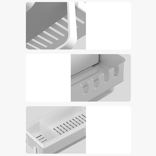 Bathroom Wall Organizer No Drilling Adjustable Hooks Racks