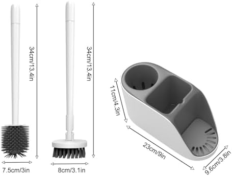 BITOPE 2-in-1 Toilet Brush with Holder and Floor Scrubber