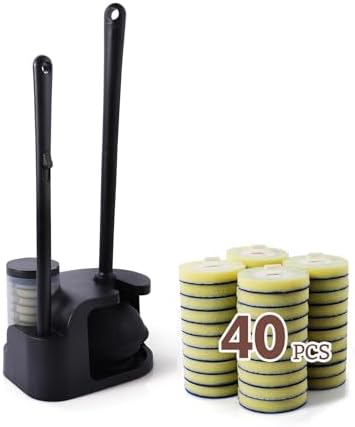 Eyliden Toilet Bowl Wand Kit and Plunger Combo Black
