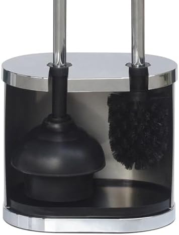 CLMSTE Brushed Nickel Toilet Brush and Plunger Set 1