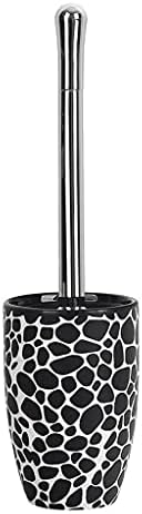 Pebble Pattern Toilet Brush with Stand Ceramic Set