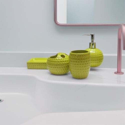 Ceramic Bathroom Decor Set 4 Pcs Green Eco-Friendly