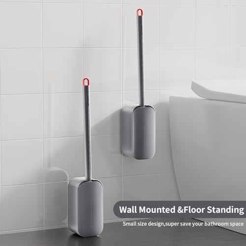 UPRefine Toilet Bowl and Brush Holder Set with Curved Design