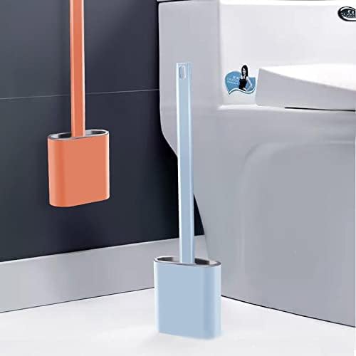 Eco-Friendly Silicone Toilet Brush Set with Wall Hanging